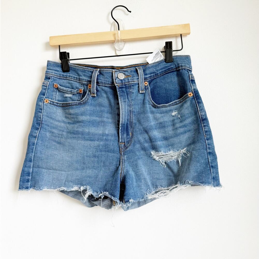 Levi's High Rise Cut off Jean Short Medium Wash Size 30